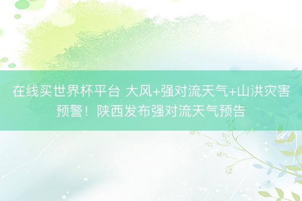 在线买世界杯平台 大风+强对流天气+山洪灾害预警！陕西发布强对流天气预告