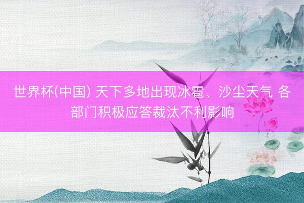 世界杯(中国) 天下多地出现冰雹、沙尘天气 各部门积极应答裁汰不利影响