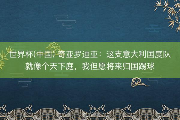 世界杯(中国) 奇亚罗迪亚：这支意大利国度队就像个天下庭，我但愿将来归国踢球