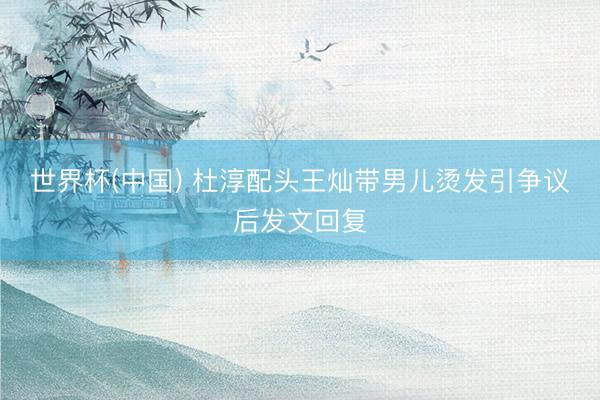 世界杯(中国) 杜淳配头王灿带男儿烫发引争议后发文回复