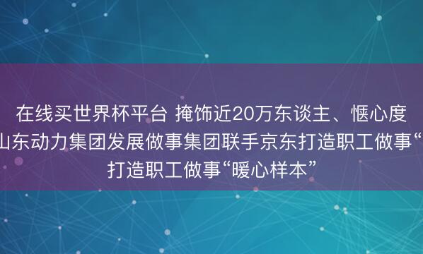 在线买世界杯平台 掩饰近20万东谈主、惬心度99.9%：山东动力集团发展做事集团联手京东打造职工做事“暖心样本”