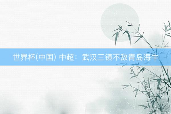 世界杯(中国) 中超：武汉三镇不敌青岛海牛