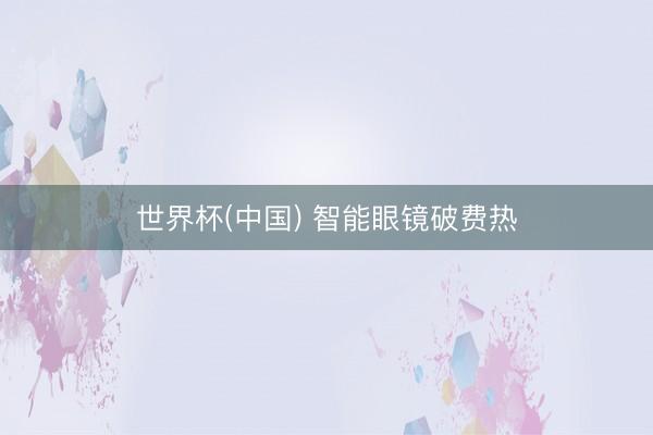 世界杯(中国) 智能眼镜破费热
